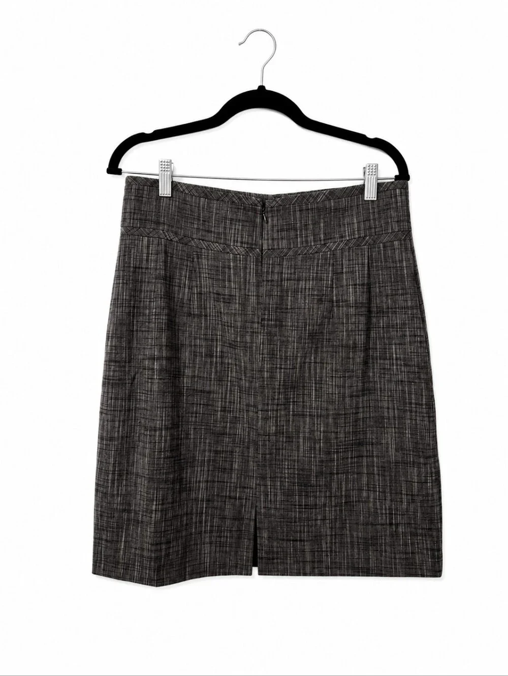 Ann Taylor LOFT Gray Plaid Pencil Skirt Career Office Stretch Women's Size 18